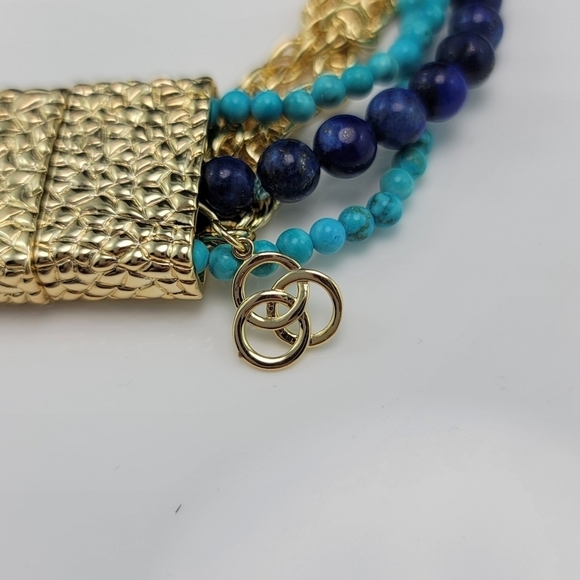 Blue, aqua and gold coloured bracelet EUC - Picture 5 of 8